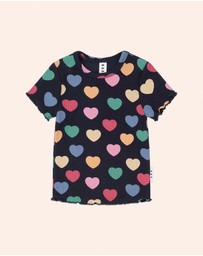 Huxbaby - Multi Hearts Rib Tee - Babies-Kids