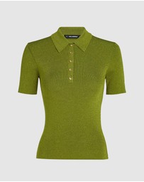 Karl Lagerfeld - Lurex Knit Polo Shirt