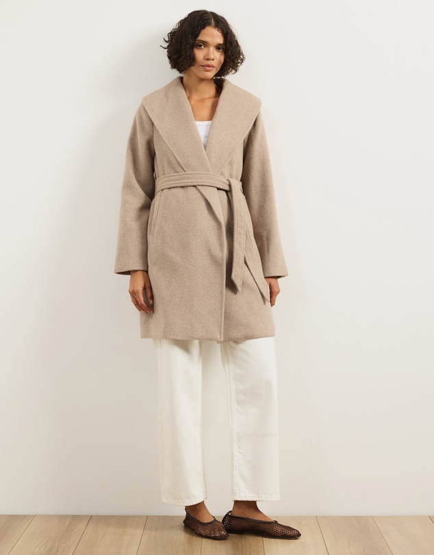 Atmos&Here - Dune Wool Blend Shawl Collar Coat
