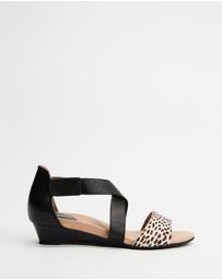 Mia Vita - Hydro Wedge Sandal - Black Ocelot