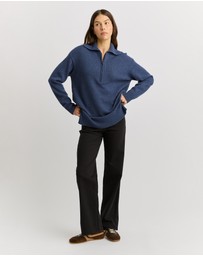 Toorallie - Relaxed Longline Zip Polo