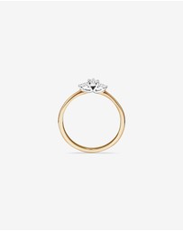 Michael Hill - 0.15 Carat TW Three Stone Pear Cut Diamond Promise Ring in 10kt Yellow and White Gold