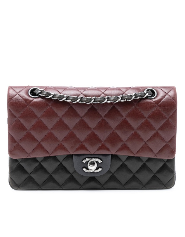 Pre-Loved by Azura Reborn - Pre-Loved Medium Classic Tricolor Lambskin Double Flap