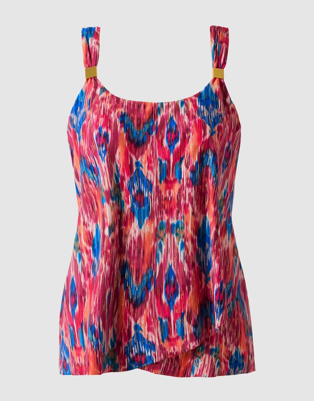 Miraclesuit Swimwear  - Ikat Dorado Dazzle Underwired Draped Tankini Top
