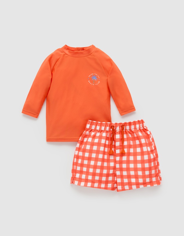 Purebaby - Board Short & Rashie Set- Kids-Babies