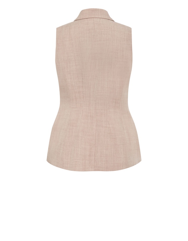 City Chic - Plus size WAISTCOAT LUCI MP - Latte