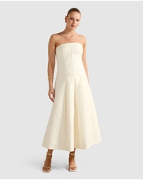 Forever New - Lottie Strapless Jacquard Midi Dress