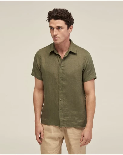 Oxford - Leyton Pure Linen Short Sleeve Shirt