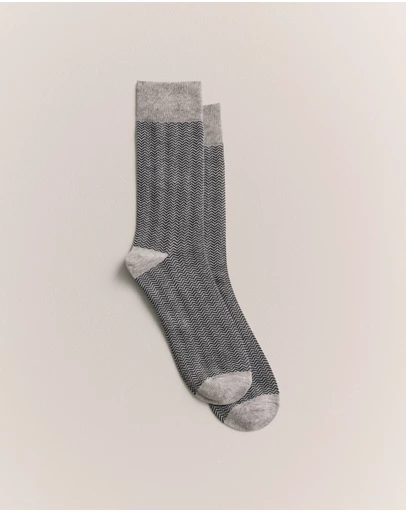 Trenery - Zigzag Sock in Grey Marle