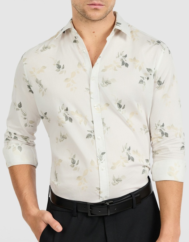 Tarocash - Lucio Textured Leaf Shirt