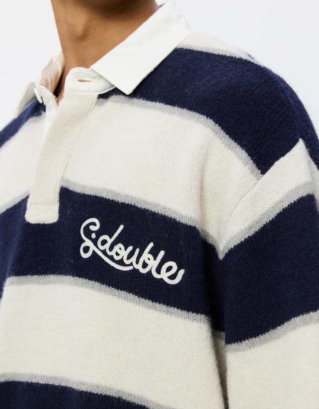 S Double - Cursive Knit Rugby