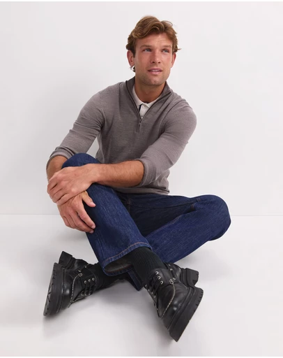 Sportscraft - Merino Quarter Zip Knit