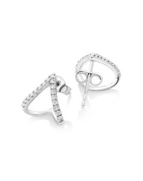 Michael Hill - Chevron Stud Earrings with 0.17 Carat TW of Diamonds in Sterling Silver