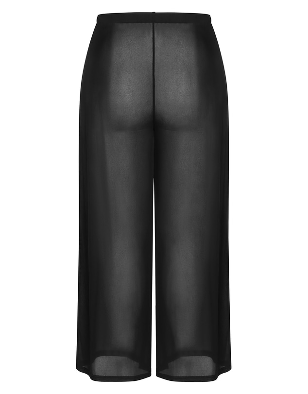 City Chic - Plus size Lauren Sheer Wide Leg Pant - black