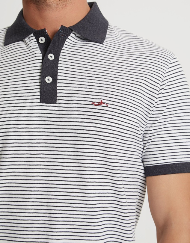 Oxford - Mack Striped Organic Cotton Polo