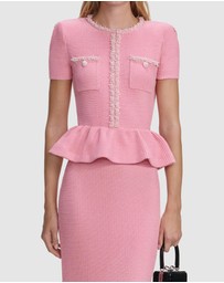 Self Portrait - Peplum Knit Midi Dress
