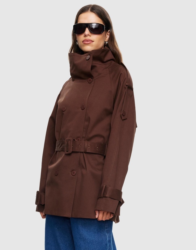 Lioness - Blanc Cropped Trench Coat - ICONIC EXCLUSIVE
