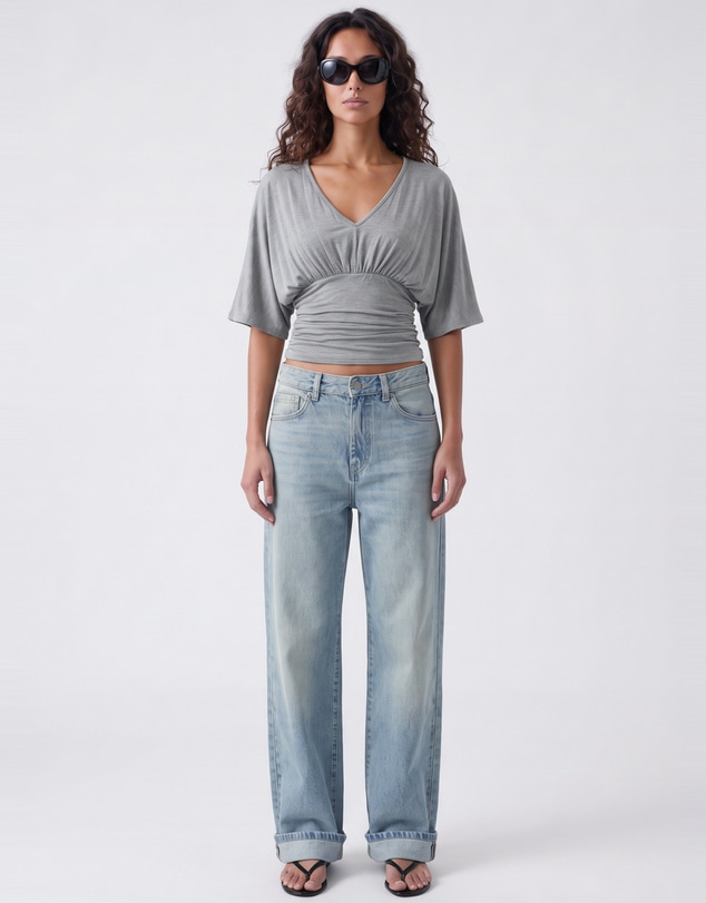 Style Addict - Sienna Top - Grey Marle