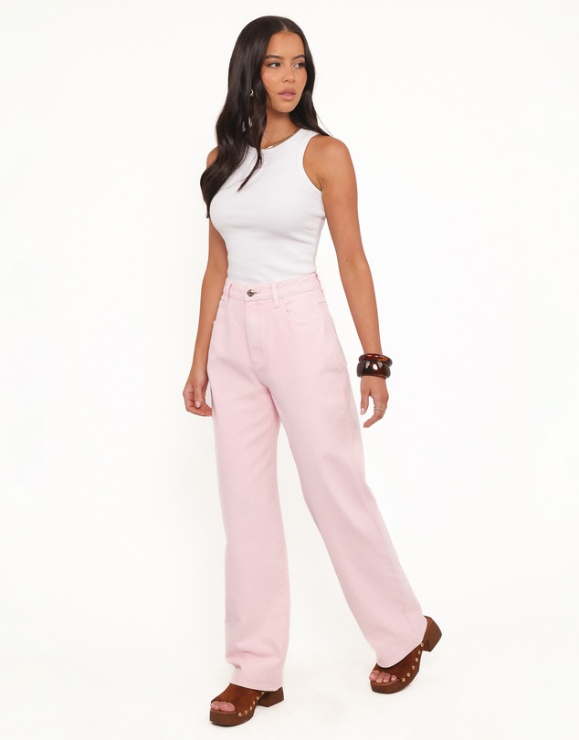 Petal & Pup - Ailis Wide Leg Jean - Dusty Pink