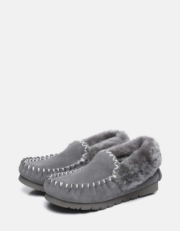 EVERAU - Australian Shepherd Ugg Popo Moccasins Cow Suede Upper Moccasins