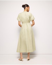 AERE - Tyrah Linen Midi Dress