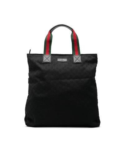 Gucci - Pre-Loved GG Canvas Web Tote
