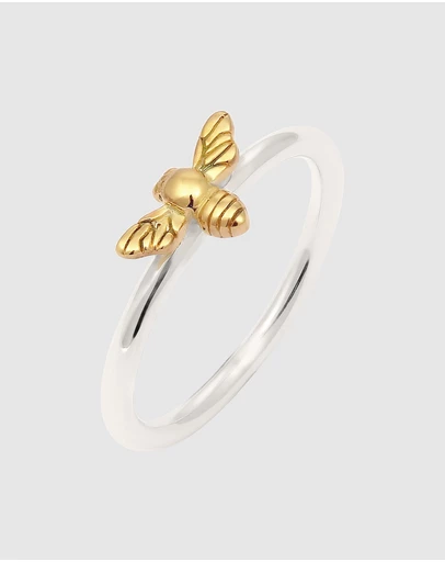 Elli Jewelry - Bee Band Ring in Gold-Plated 925 Silver