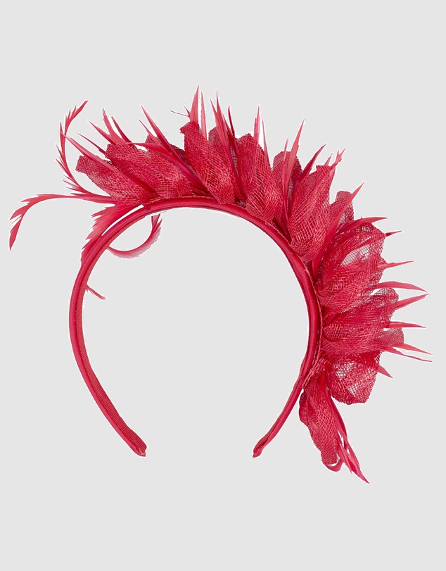 Max Alexander - Red Sinamay Fascinator Headband