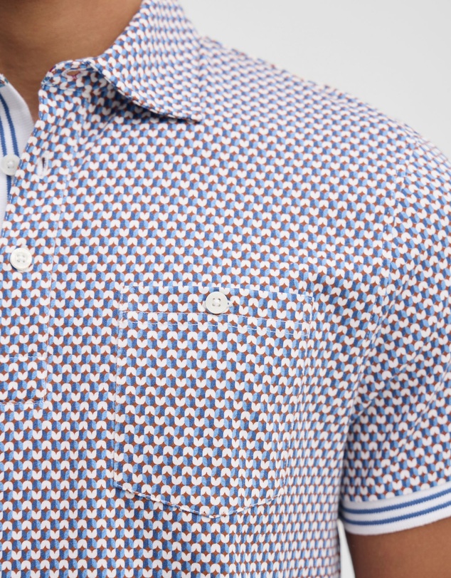 Oxford - Milo Print Jersey Polo With Pocket