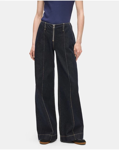 Karl Lagerfeld - Ikon Patch Wide Denim Pants