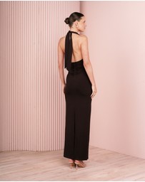 Azzurielle - Raff Halter Neck Gown