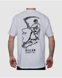 Killer Speed Co. - Killer Speed Co. Men Skate Reaper Tshirt Relaxed Fit Crew Neck White