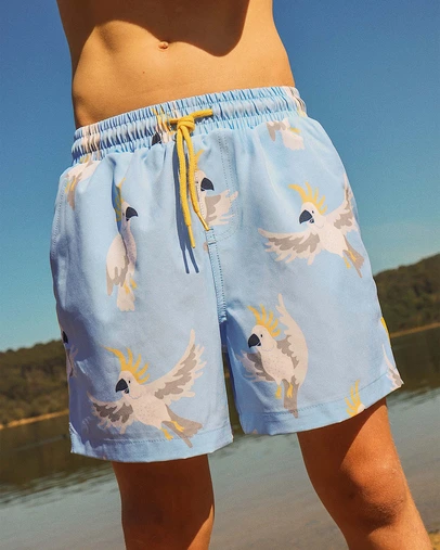 Skwosh - Mr Cocky Boys Eco Swim Shorts in Light Blue