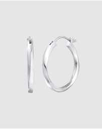 Elli Jewelry - Earrings Creoles Twisted Trend Basic in 925 Sterling Silver