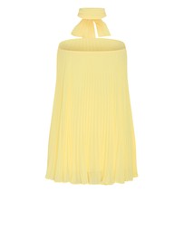 City Chic - Aida Strapless Pleat Mini Dress - lemon zest