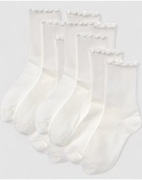 High Heel Jungle - Premium Cotton Frill Edge Socks- 5 Pack