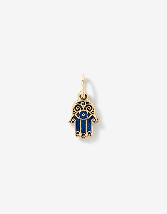 Michael Hill - Hamsa Pendant with Blue Enamel Evil Eye in 10kt Yellow Gold