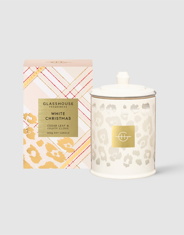 Glasshouse Fragrances - White Christmas 380g Soy Candle