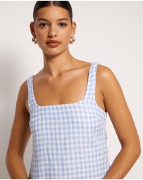 AERE - Nolana Gingham Shift Mini Dress