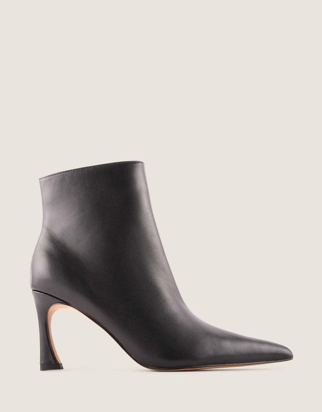 Shelly Shen - Channing Heel Ankle Boots Black Leather