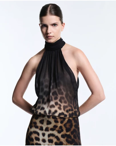 Muma World - Barbary Leopard High Neck Top