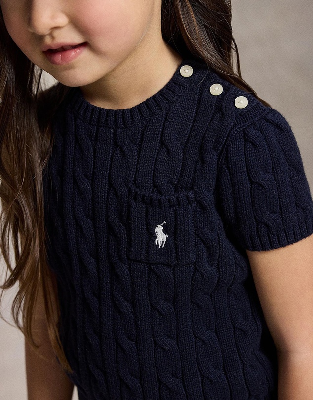 Polo Ralph Lauren - Cable-Knit Cotton Short-Sleeve Sweater - Babies-Kids