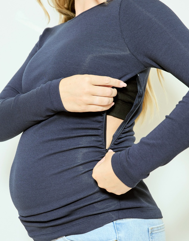 Soon Maternity - Base Soft Rib Feeding Top