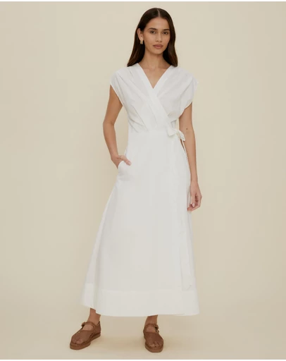 The Fated - Tuck Bodice Sleeveless Midi Dress