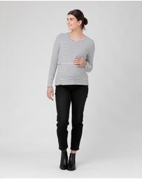 Ripe Maternity - Stripe Layered Nursing Top