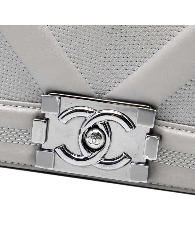 Pre-Loved by Azura Reborn - Pre-Loved Small Chevron Stitched Calfskin Boy Flap