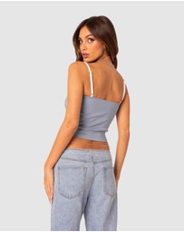 EDIKTED - Yang Contrast Strap Tank Top