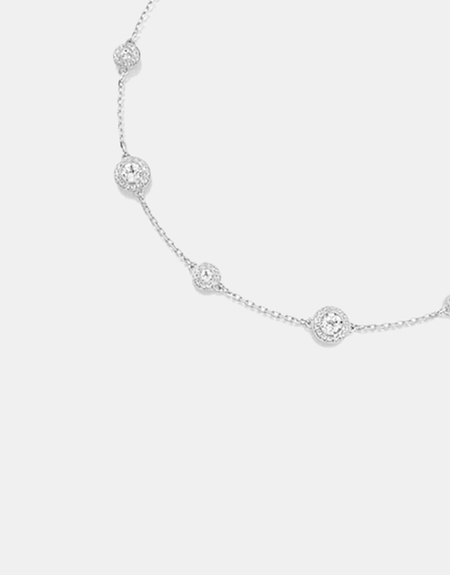 Swarovski - Una Angelic Necklace, Round Cut, Double Sided Motifs, White, Rhodium Plated
