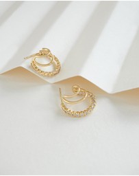 Wanderlust + Co - Triple Pave 13mm Hoop Earrings