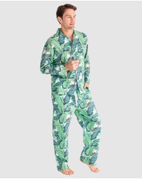 Sant And Abel - Men's Martinique® Green Banana Leaf Long PJ Set